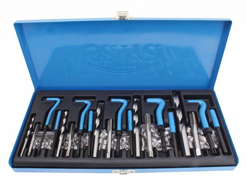 Комплект 131 части за ремонт на резби m5-m12 с вложки от неръждаема ст