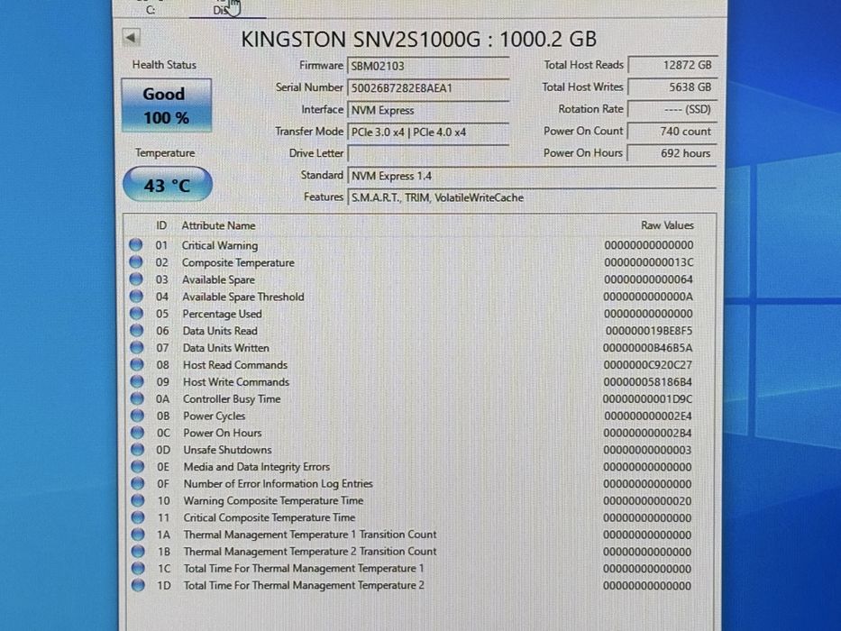 SSD Nvme m.2 Kingston 1TB