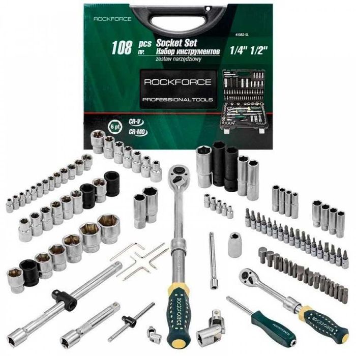 Гедоре 108 части 1/2'' и 1/4'' RockForce