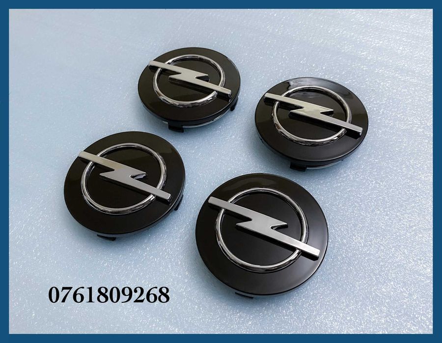 Set 4 capace negre 60mm jante aliaj Opel