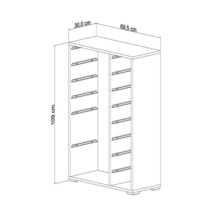Шкаф за играчки, Етажерка с 14 кошници за съхранение