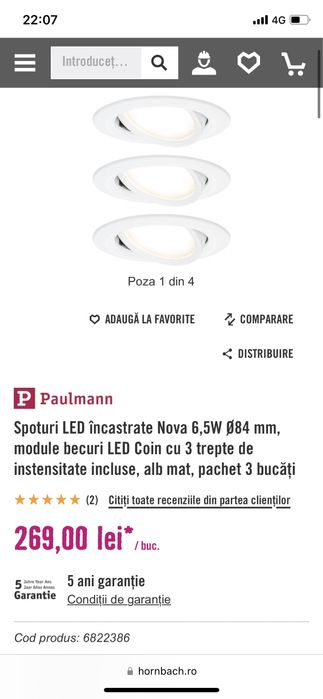 Spoturi LED incastrate PAULMANN NOVA