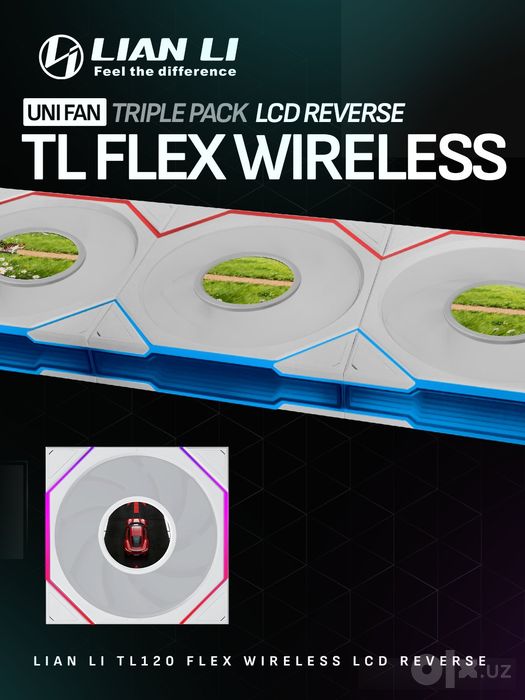 Lian Li UNI FAN TL LCD FLEX Reverse Blade 120mm (3 pack) – White Венти