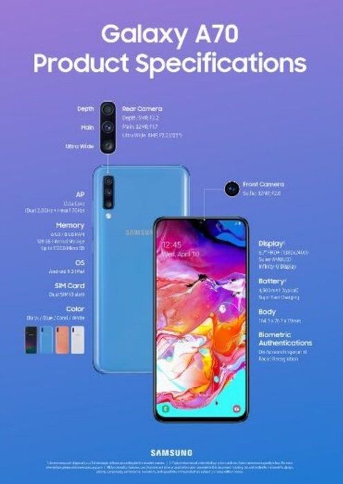 Samsung A70 vetnam, usta ko‘rmagan, toza telifon, 999000