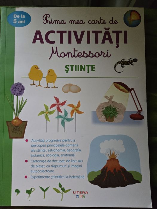 Carti Montessori Stiinte + Ratatouille si joc "Invat sa citesc ceasul