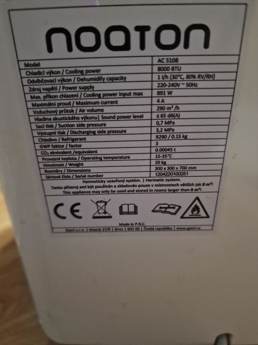 Aer condiționat portabil  8000 btu
