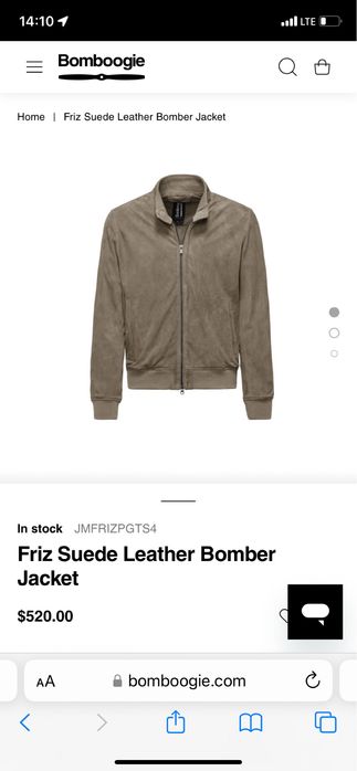 Geaca de piele Bomboogie Friz Suede Leather Bomber Jacket