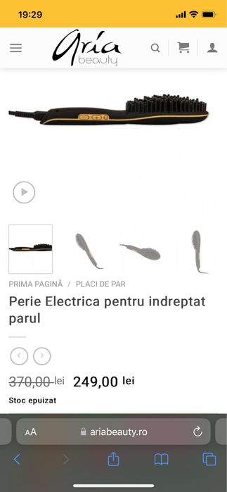 Perie electrica pentru indreptat parul Aria Beauty