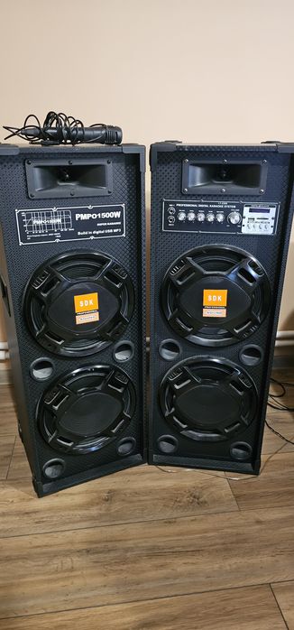 Boxe SDK PROFESIONALE PMPO1500W (karaoke ,active, cu USB BLUETOOTH