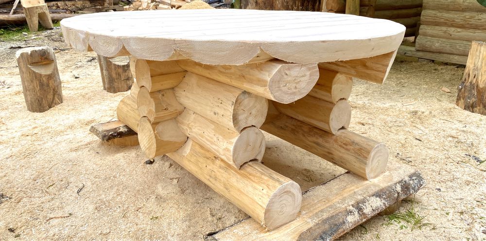 Masa din lemn rotund/ masa rustica
