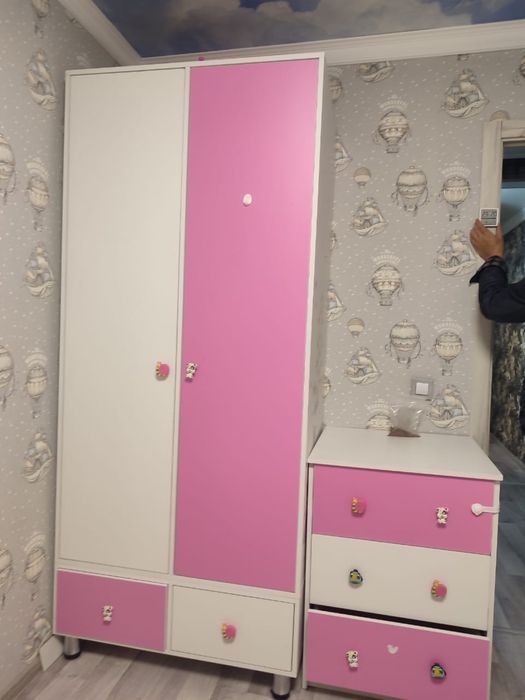 Детский шкаф с тумбой