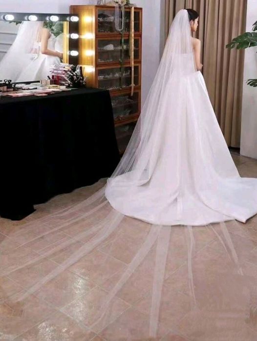 Voal alb fildeș nou