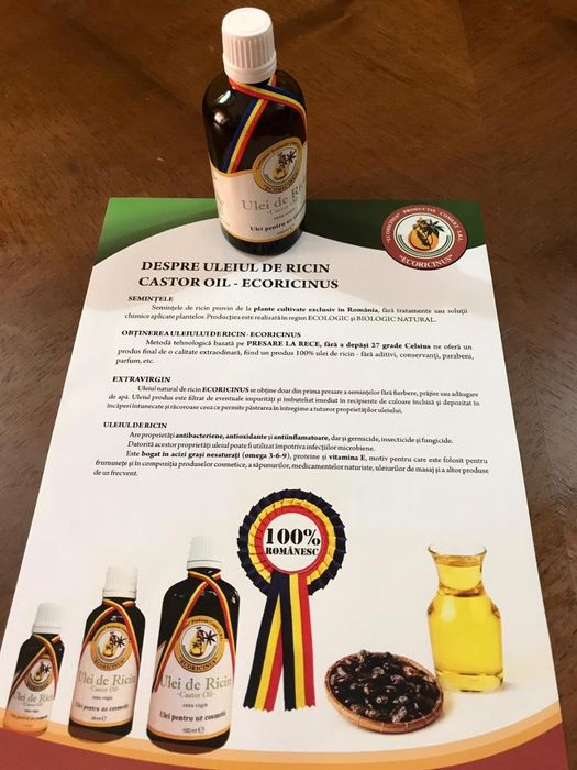 Ulei de ricin natural presat la rece