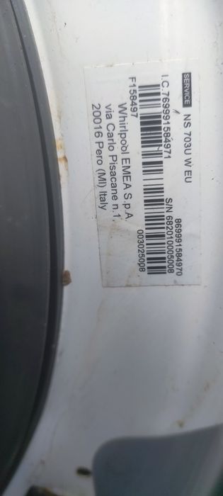 Пералня hotpoint ariston ns703u w eu на части