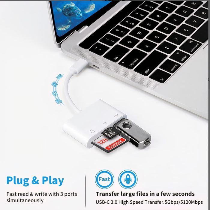 Адаптер, Переходник  Туре-С ТЕ СF Устройство чтения карт памяти SD OTG