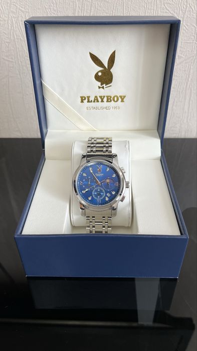 Стильные мужские часы-Playboy Men's Blue Chrono-Style