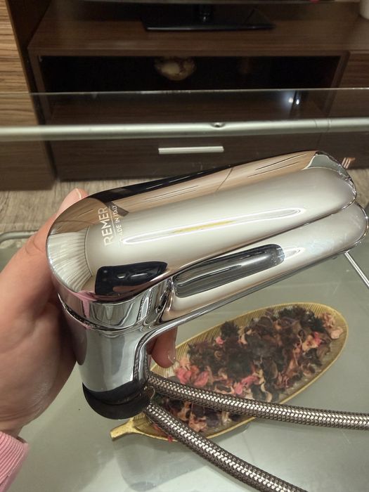 Baterie baie pentru lavoar, Remer Essenza ESM10, ventil inclus, montaj stativ, monocomanda