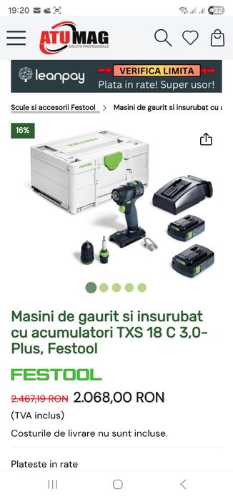 Filetanta festool TXS 18 c 3,0-PLUS