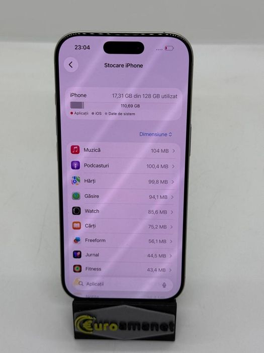 Telefon mobil Apple iPhone 16 Pro, 128GB, 5G, Natural Titanium -A-