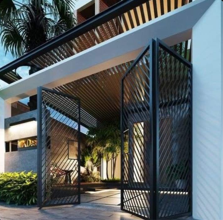 Ворота в стиле хай тек и лофт забор hi-tech darvoza