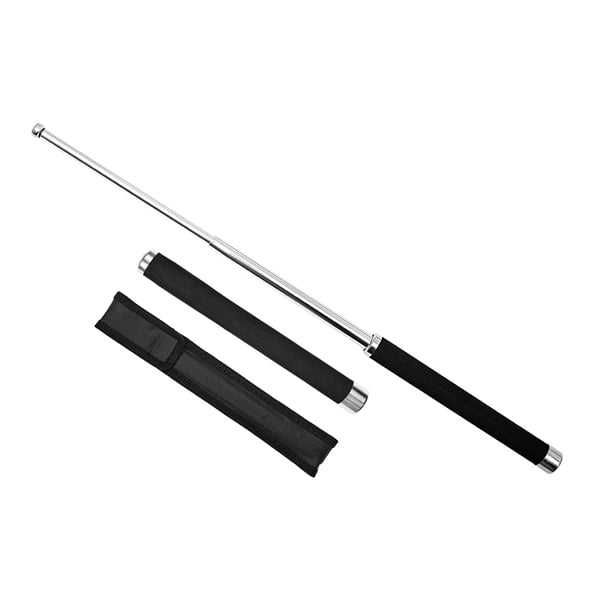 Baston Telescopic, 3 segmente, 64 cm, argintiu, husa, Nou