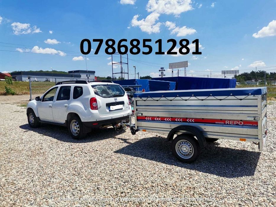 Remorca Auto 750 Kg  Dublu Ax Basculabila Apicola Moto Atv Repo Tandem