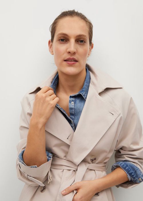 Дълъг водоотблъскващ тренчкот Mango