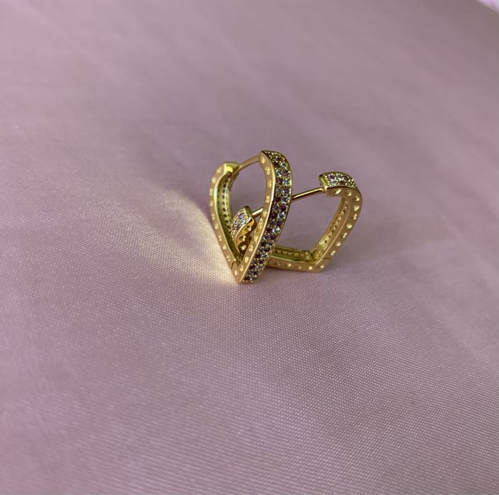 Сребърни обеци с печат S925, позлатени,златно покритие