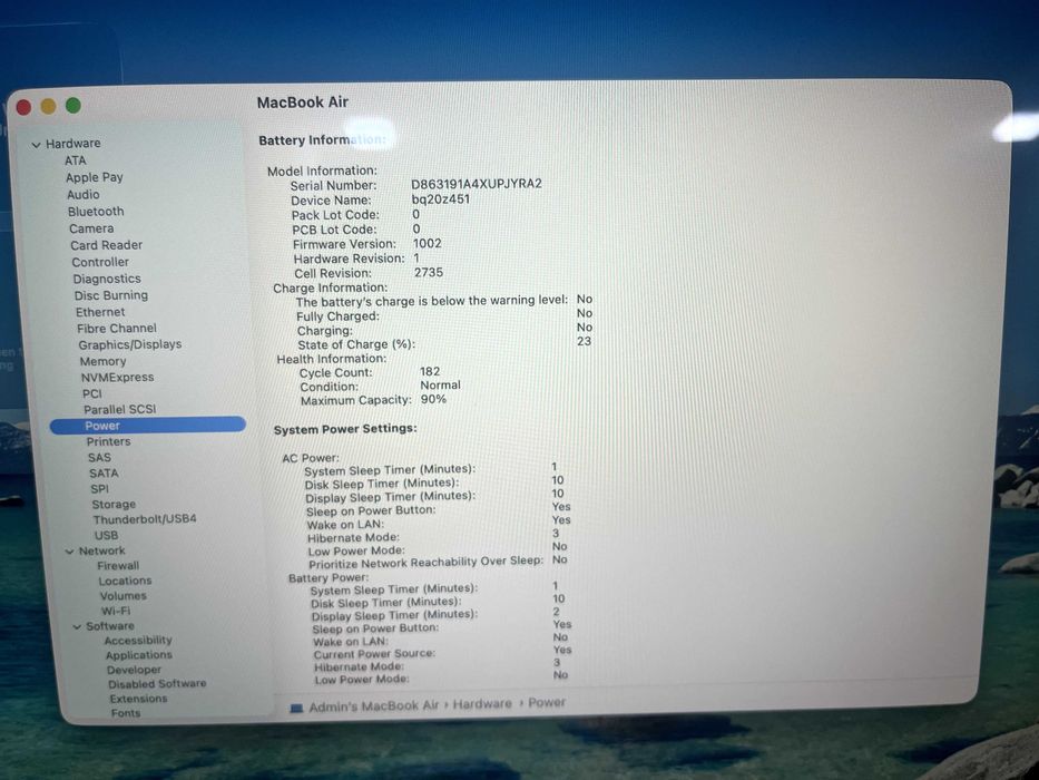 Macbook Air M1 8/256 90%
