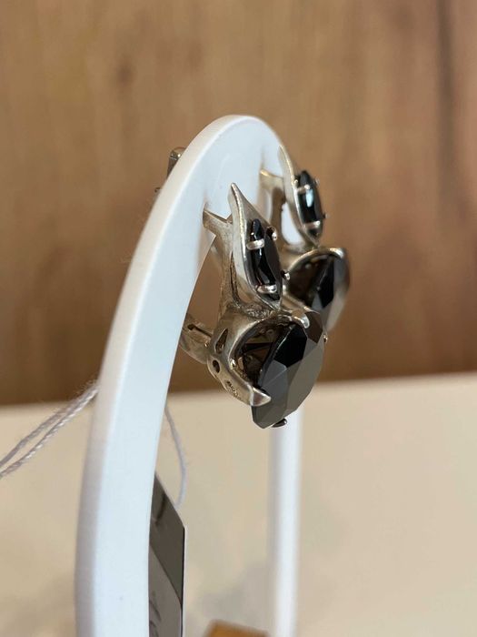 Сребърни обеци с инкрустации – проба 925 | 10,01 гр. - Нови!