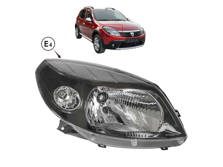 Фарове Фар за DACIA SANDERO 2008 - 2013 / Дачия Сандеро с ЧЕРНА РАМКА