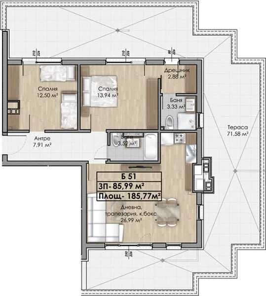 Продава се Тристаен апартамент в София, Овча купел - 186 кв.м за 1592 €/кв.м - Снимка #1