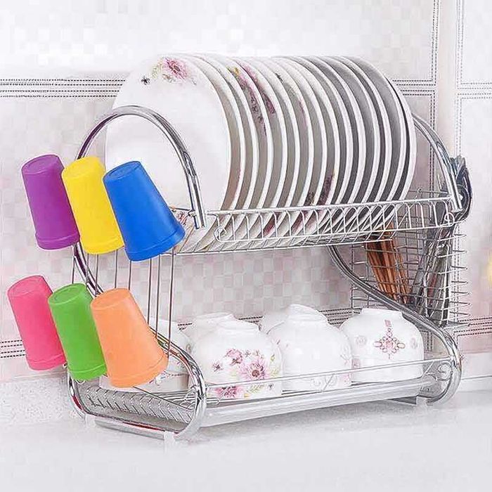 Двуетажен сушилник за съдове от неръждаема стомана