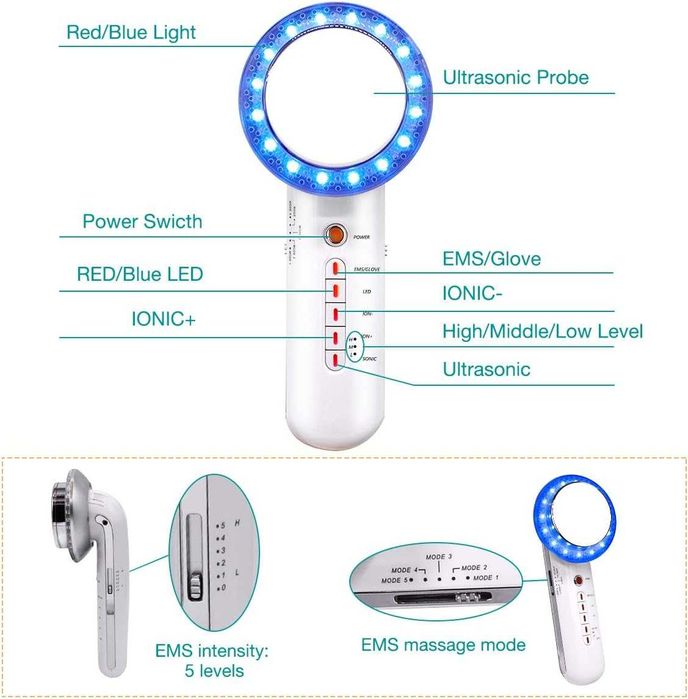 Aparat de masaj anticelulitic cu lumina rosie
