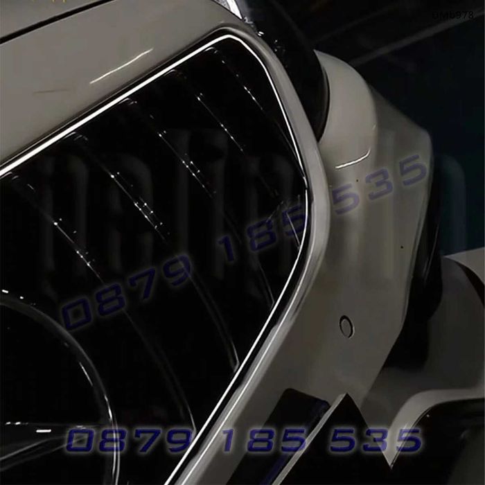 Предна решетка GT стил с LED светлина за Mercedes C W205 2015-2021, черен гланц – DMb978 светеща тунинг мерцедес ц клас tuning predna reshetka