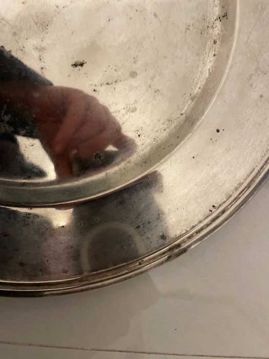 tava argintata decor exterior gradina rotunda dezpozitat decoratinui