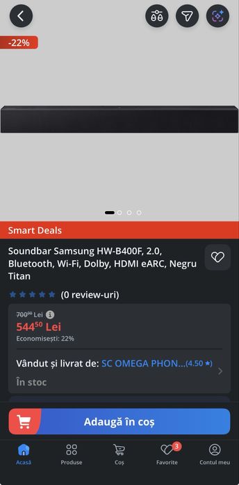 Samsung B-series HW-B400F 2.0 Channel Soundbar