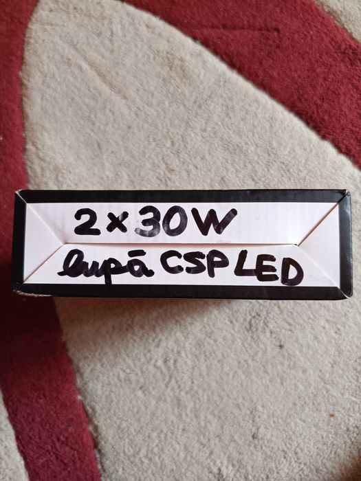 Becuri Auto LED cu Lupă H7 CARLITEK 12V, 2x30W, 6000K (alb rece) - NOU