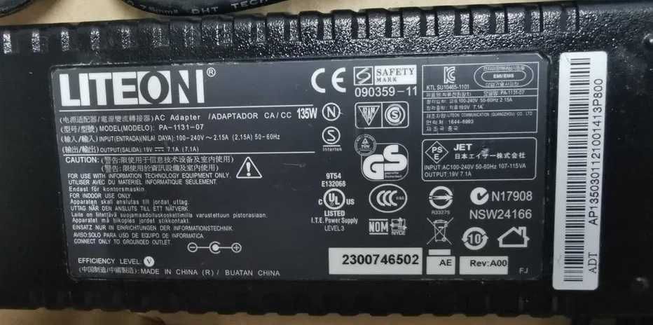 Incarcator ORIGINAL - alimentator laptop Acer 19V 7.1A 135W LiteON