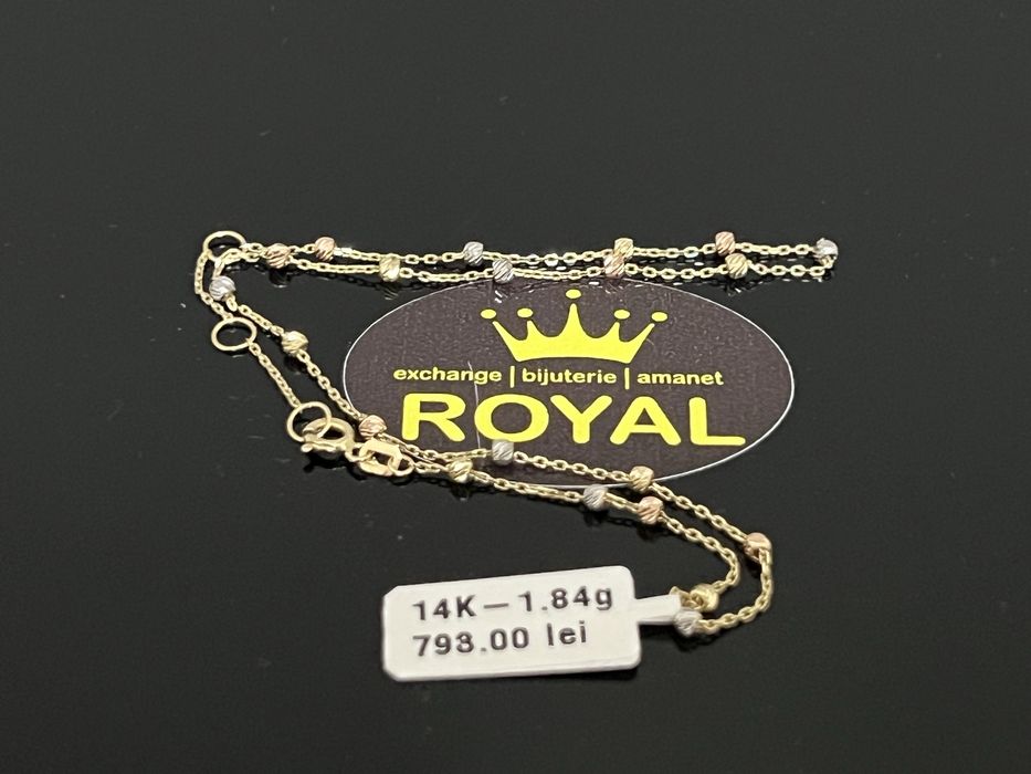 Bijuteria Royal CB : Bratara picior aur 14k  1,84 grame