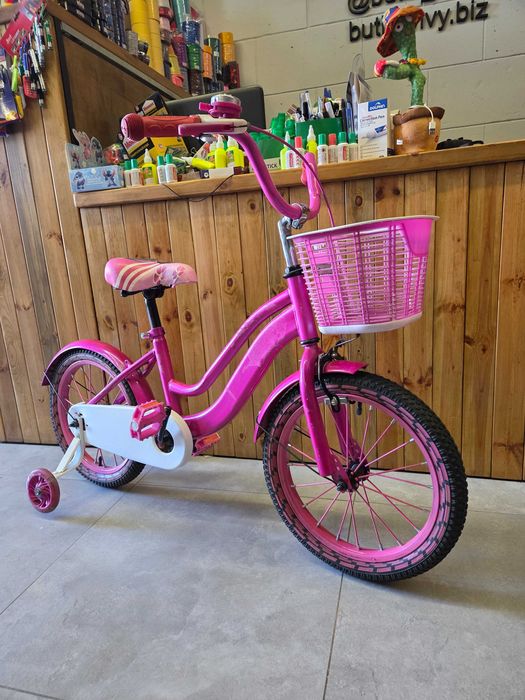 Детский Розовый велосипед "Холодное Сердце" 16. БУ в хорошем состоянии