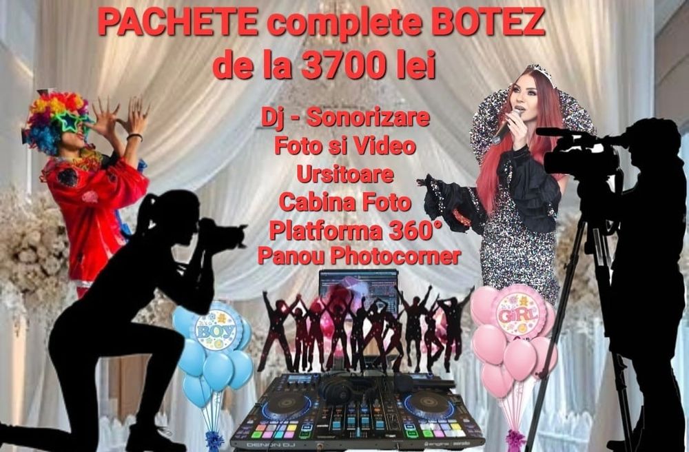 Oferta Botez 3700 lei. Dj Foto Video Ursitoare