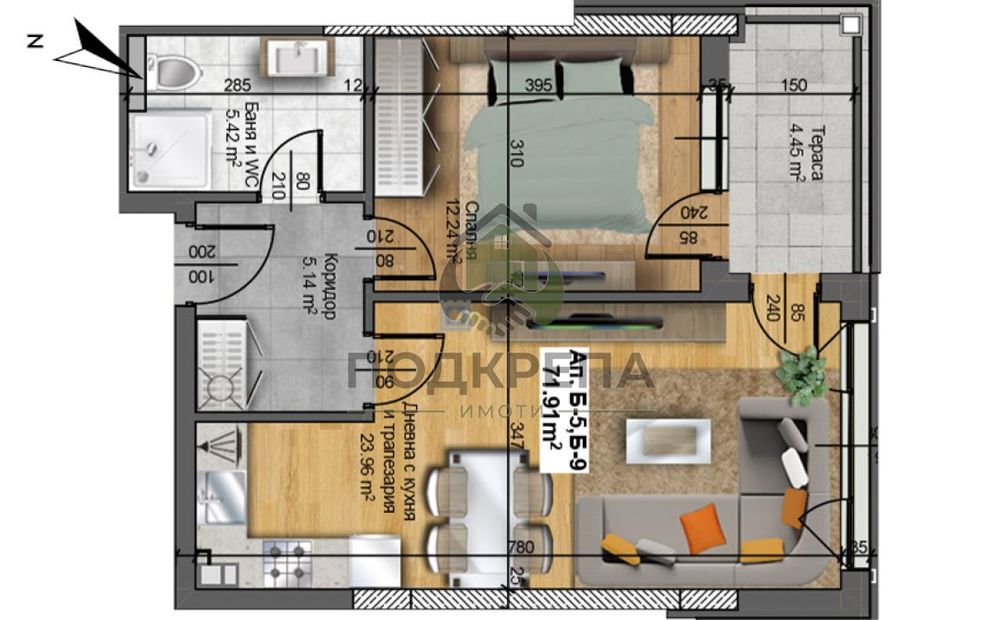 Продава се Двустаен апартамент в Пловдив, Христо Смирненски - 72 кв.м за 1112 €/кв.м - Снимка #2