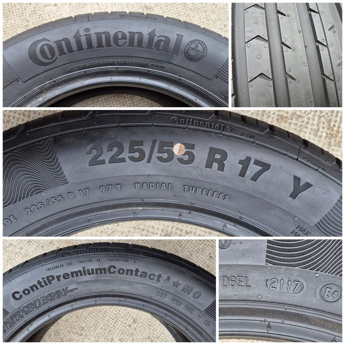 O bucată 225/55 R17 vară - una Michelin Continental Semperit