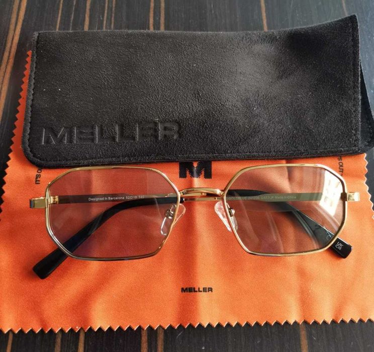 Meller Idir Unisex Слънчеви Очилa със Златна Метална Рамка и Сини Поляризирани Стъкла I-GOLDBLUE