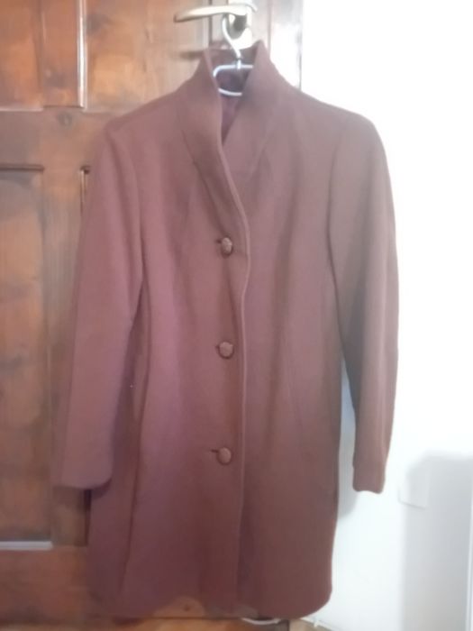 Palton dama Modisch elegant maro cu buzunare mărimea L