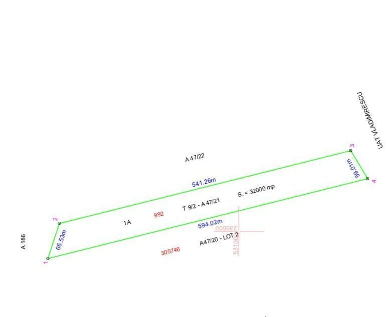 Teren agricol 32.000 mp, deschidere sosea Arad–Siria