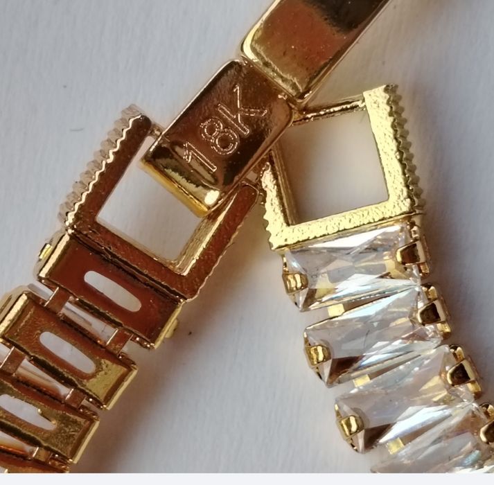 Brățara Tennis argint suflată cu aur de 18kt