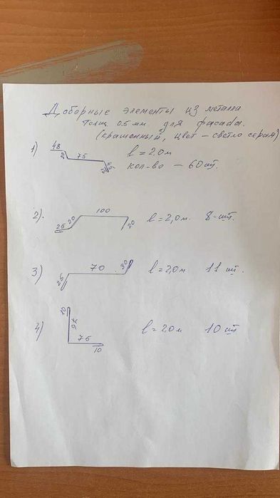Продам остатки доборных элементов для фасада