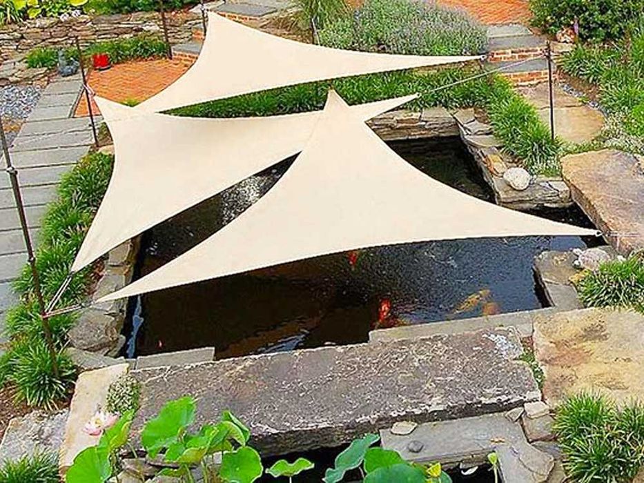 Водоустойчив навес, тента, сенник, за плътна сянка, 3 метра, сив/крем